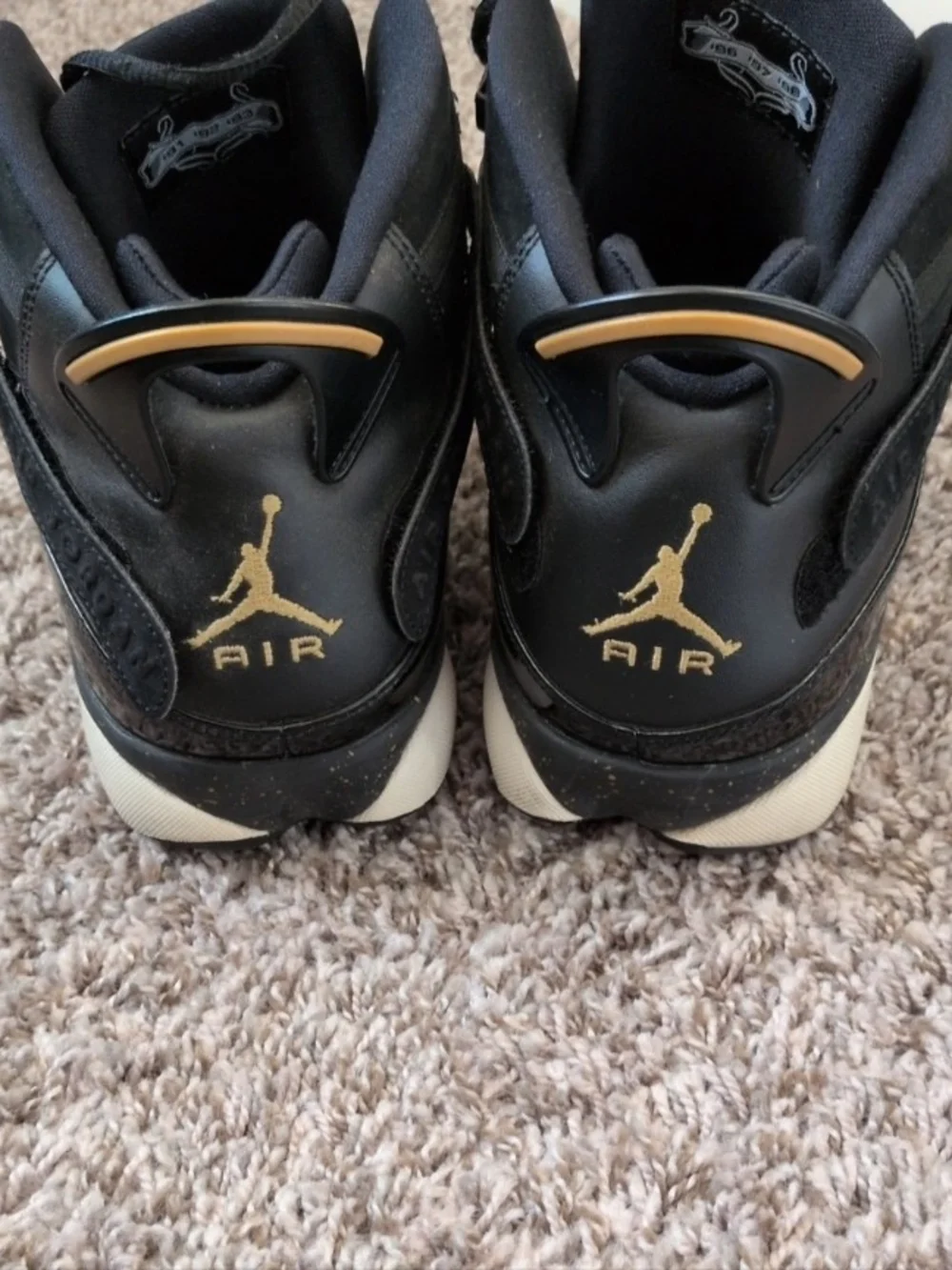 Jordan 6 Rings Men's SIZE 13 322992-007 Black Metallic Gold (No Box)